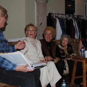 Michael Donahue with cameo performers Ninon de Vere De Rosa, Bee Beyer, and Carla Laemmle on the set of The Extra.