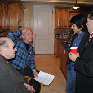 Marvin Paige Michael Donahue actor James Cavlo Exec Producer Tom Tangen on the set of The Extra