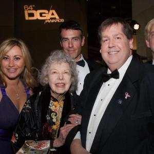 publicist Liz Rodriguez, 102 year old silent film star Carla Laemmle, actor Randal Miles, Exec Producer Tom Tangen, Director Michael Donahue attend 64th DGA Awards Banquet (2012)