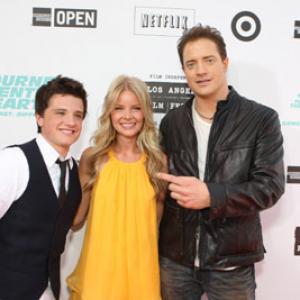 Brendan Fraser, Josh Hutcherson and Anita Briem at event of Journey to the Center of the Earth (2008)