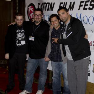 Fest Technical Assitant; Drew Daywalt, with fellow Producer and Canton Film Festival Director, James Waters and Festival Judge and Q & A Moderator Jim Fogarty