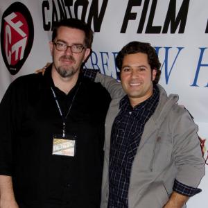 Fellow Ohioians - Writer. Director Drew Daywalt (Stark Raving Mad; MTV's Death Valley) on the red caret at the Canton Film Festival with Fogarty