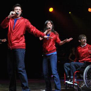 Lea Michele, Cory Monteith and Kevin McHale at event of Glee (2009)