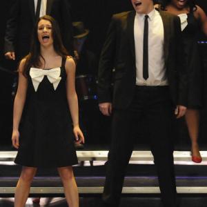 Still of Lea Michele, Cory Monteith and Amber Riley in Glee (2009)