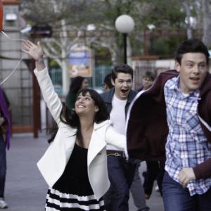 Still of Cory Monteith, Rachel Lea and Damian McGinty in Glee (2009)