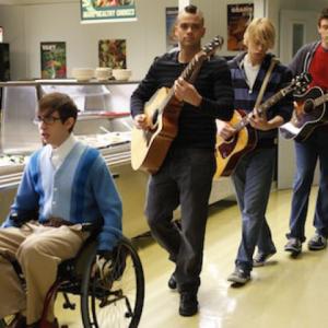 Still of Mark Salling Cory Monteith Kevin McHale and Chord Overstreet in Glee 2009