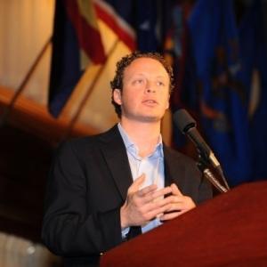 Jake Rademacher speaks at the National Press Club for Brothers at War