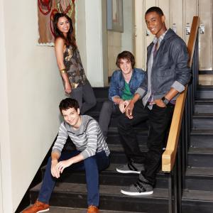Still of Gaelan Connell Jessie Usher Aimee Carrero and Connor Del Rio in Level Up 2011