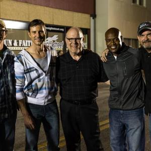 L-R: Marc A Hutchins, Producer/Director; Co-lead actor, Chris Cleveland as Reverend Samuel Gray; Barry Armstrong, EP; Co-lead actor, Kevin Nichols as Detective Marcus Williams; Bill Dewhurst, Producer