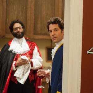 Still of Paul Rudd and Jason Mantzoukas in They Came Together 2014