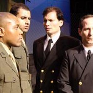 Rico center as Lt JG Daniel Kaffee interviewing L Corp Dawson and Pfc Downey in 2007 LA production of Aaron Sorkins A Few Good Men