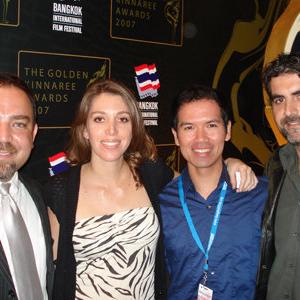 From Left Edwin Avaness Producer of Tabriz Images from the Forgotten World 2006 Lucia Puenzo Director of XXY 2007 Heng Tang Director of The Last Chip 2006 and Sotiris Donoukos Director of Paper and Sand 2007 at Bangkok International Film Festivals the Golden Kinnaree Awards 2007