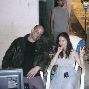 D Daniel Vujic with Lana May on the set of 6 Days Dark 2011