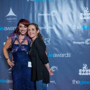 on the carpet at The Geekie Awards with creator Kristen Nedopak taking a Producer photo break!