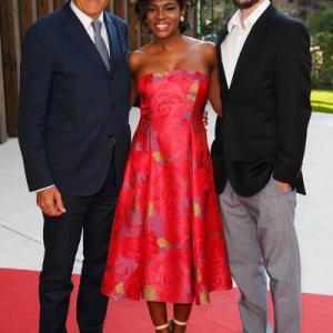 SEPTEMBER 11, 2015 Alberto Barbera, Edwina Findley and Jake Mahaffy attend a premiere for 'Free In Deed' during the 72nd Venice Film Festival at Sala Grande on September 11, 2015 in Venice, Italy