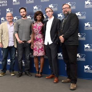 SEPTEMBER 11, 2015 Producer Adam Hohenberg, director Jake Mahaffy, actress Edwina Findley and producers Michael Bowes and Mike S. Ryan attend a photocall for 'Free In Deed' during the 72nd Venice Film Festival at Palazzo del Casino on S