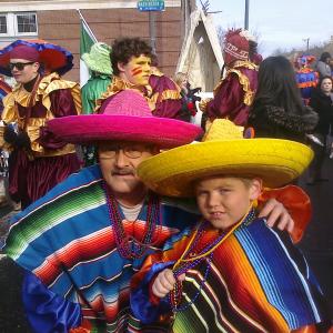 Robert With his Grandson Adam in the Philadelphia New Years Parade (Mummers Parade)