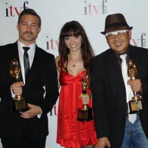 STTV/ITVfest Awards 2011 Brendan Bradley, Annemarie Pazmino, Bernie Su