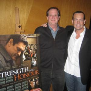 Mark Mahon and top critic Pete Hammond when STRENGTH AND HONOUR played at the Wtiters Guild of America