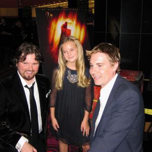 Marcus Dunstan, Karley Scott Collins and Patrick Melton at The Collector premiere.