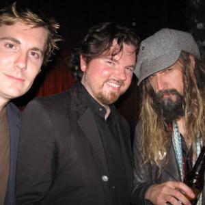Patrick Melton Marcus Dunstan and Rob Zombie at Halloween II premiere