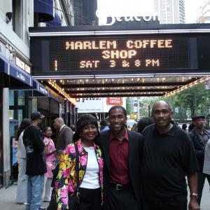 Chester with his parents after a performance of Harlem Coffee Shop Beacon Theatre  New York City
