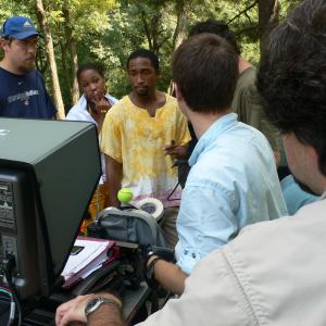 Directing on set of 
