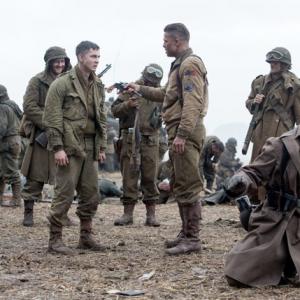 Scott Eastwood Laurence Spellman Logan Lerman Brad Pitt  Branko Tomovic in Fury 2014