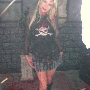 Annmarie on the set of The Witchs Sabbath