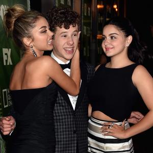 Sarah Hyland Ariel Winter and Nolan Gould at event of The 66th Primetime Emmy Awards 2014