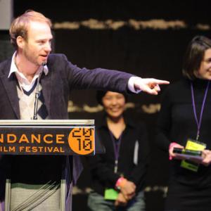 Director of Photography Michael Lavelle accepts the World Cinema Cinematography Award for Documentary for His  Hers onstage at the Awards Night Ceremony during the 2010 Sundance Film Festival at Racquet Club on January 30 2010 in Park C