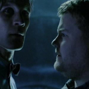 Still of James Corden and Matt Smith in Doctor Who (2005)