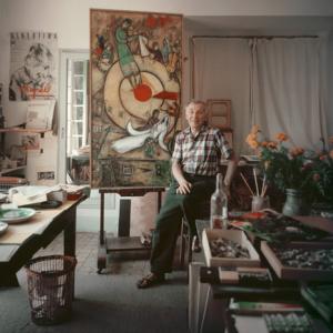 Marc Chagall in his studio in Vence, France