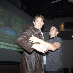 Z2 Szarka & Hogan fighting over who gets to accept TW's Canadian Comedy Award.