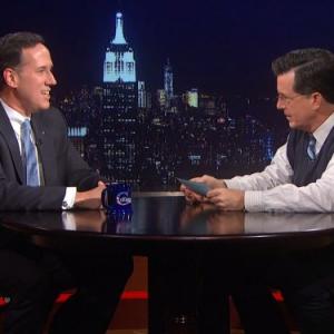 Still of Stephen Colbert and Rick Santorum in The Colbert Report (2005)