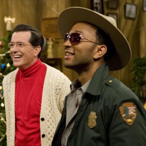 Still of Stephen Colbert and John Legend in A Colbert Christmas The Greatest Gift of All! 2008