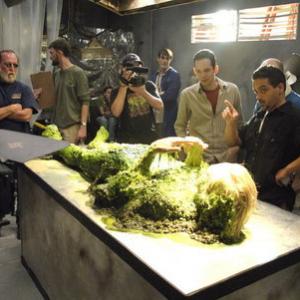 Producer Roger Lay, Jr. and Director Tony Baez Milan on set (Chrysalis, 2008)
