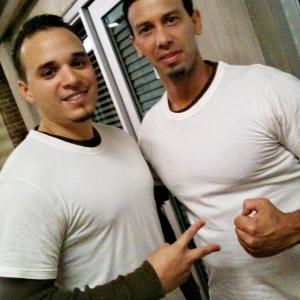 Bryan Lugo and Philip J Silvera my stunt double on the set of The Mentalist