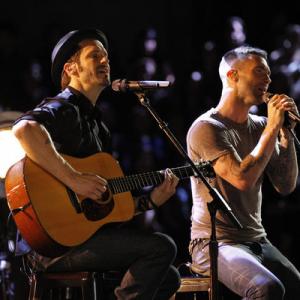 Still of Tony Lucca and Adam Levine in The Voice 2011