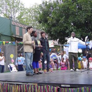 Creagen Dow, Eddy Martin, Raven Goodwin receiving their awards at Los Angeles Earth Day