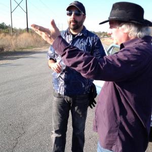 Joseph with first AD Joth Riggs on location of Adrenaline