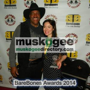 Winner of the Clu Gulager Award for Best Actor at Bare Bones, with festival founder Oscar Dean Ray