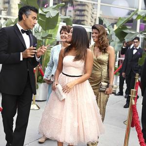 Still of Jaime Camil Ivonne Coll Andrea Navedo and Gina Rodriguez in Jane the Virgin 2014
