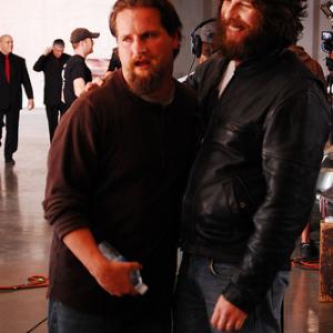 Director Jackie Lee James and Clint James on the set of Trade In