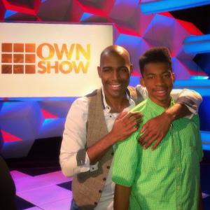 Karamo Brown  Youngest Son Chris on set of OWNSHOW which he hosted for Oprahcom