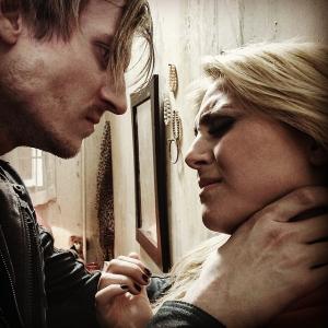 Chad Rook and Cassandra Scerbo on set of 