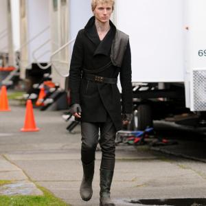 Chad Rook as Lt Walton Suvi on set filming The Selection
