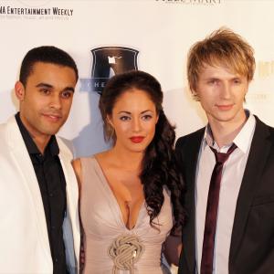 Nathan Witte Raquel Riskin and Chad Rook at the BE SCENE Red Carpet Event promoting Hell Mary
