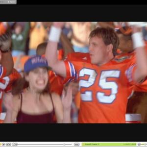 Winston Haynes cheering with Fairuza Balk after Bobby Bouche scores a touchdown in 