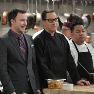 Nate Corddry, French Stewart, and Reggie De Leon in a scene from 